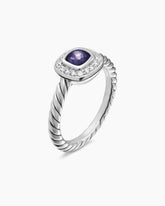 Albion® Teen Ring in Sterling Silver with Black Orchid and Diamonds, 4mm